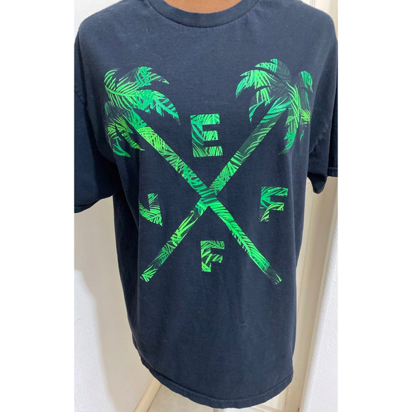 Neff Men's Crossed Palm Cotton Short Sleeve T-shirt Large Black - Picture 2 of 5